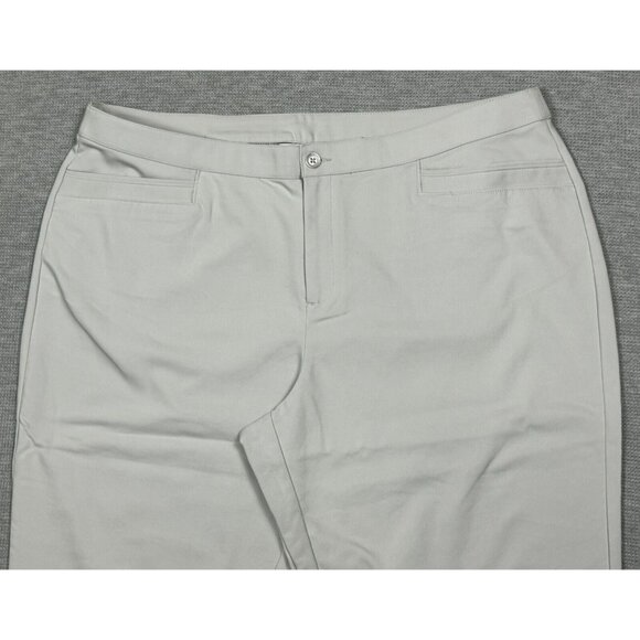 CJ Banks Capri Pants Womens Size 22W Light Gray High Rise Flat Front Stretch - Picture 3 of 13